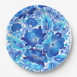Petrikivka Ukrainian traditional folk art  Paper Plate