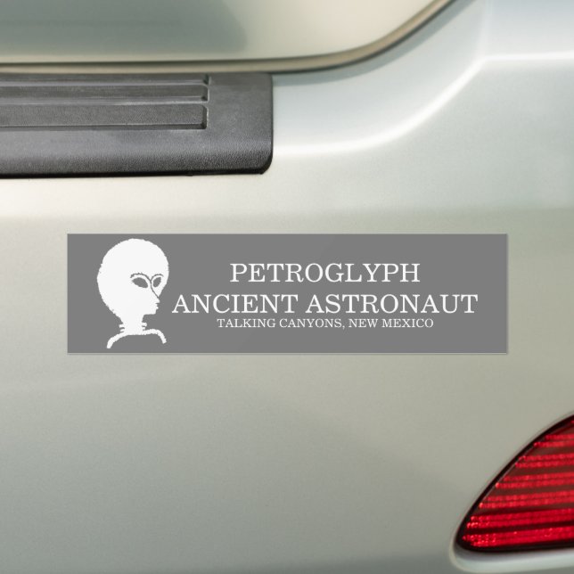 PETROGLYPH ANCIENT ASTRONAUT BUMPER STICKER (On Car)