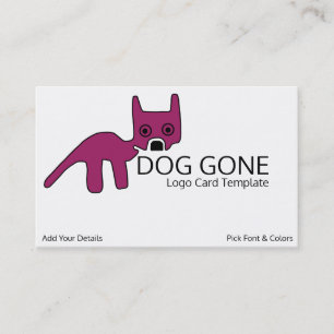 Petroglyph Dog Logo Template- Purple Dog Business Card