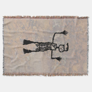 Petroglyph Female in Ceremonial Dress Throw Blanket
