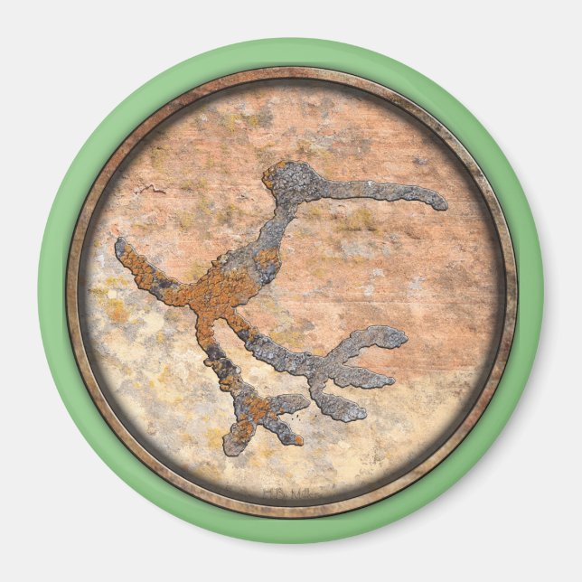 Petroglyph of a Bird Magnet (Front)