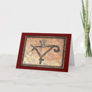 Petroglyph of a Stylised Parrot Thank You Card