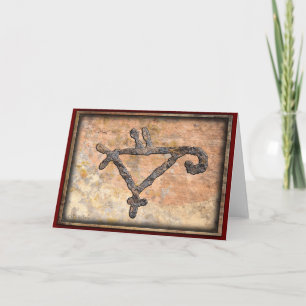 Petroglyph of a Stylised Parrot, these exotic bir Thank You Card