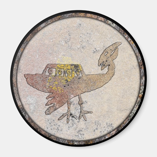 Petroglyph Unidentified Flying Object Talking Cany Magnet (Front)