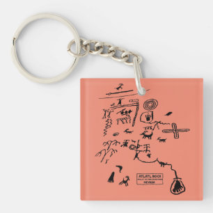 Petroglyphs at Atlatl Rock at Valley of Fire State Key Ring