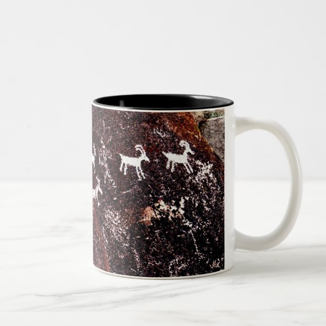 PETROGLYPHS NEVADA DESERT AMERICAN SOUTHWEST Two-Tone COFFEE MUG (Right)
