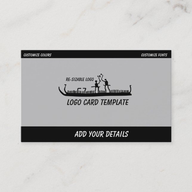 Petroglyphs Norway Viking Ship Business Card (Front)