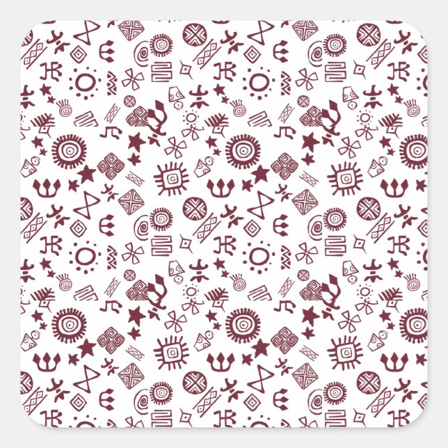Petroglyphs Rock Art Symbols On Square Sticker (Front)