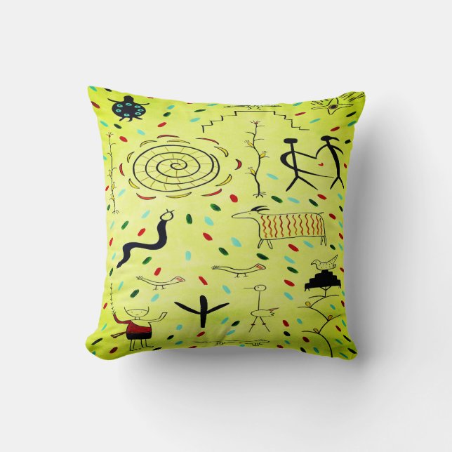 Petroglyphs Throw Pillow (Front)