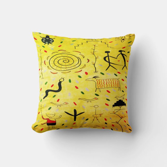 Petroglyphs Throw Pillow (Front)