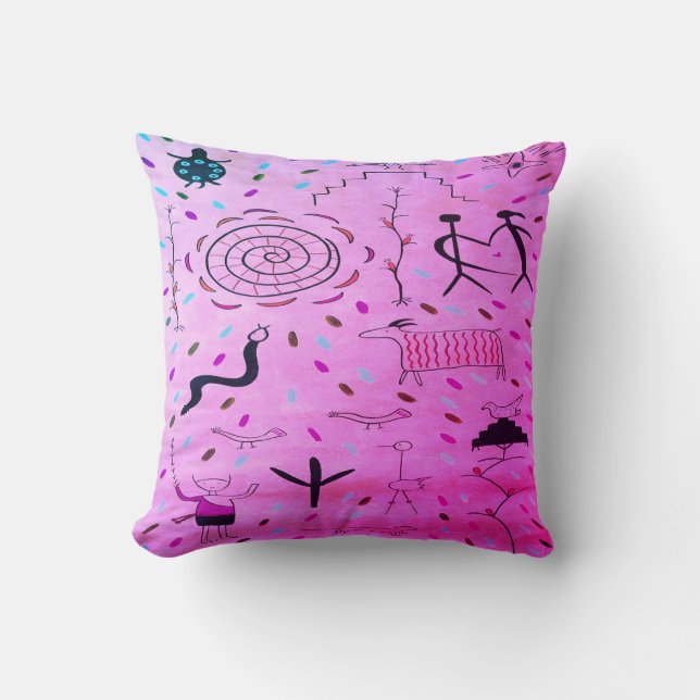 Petroglyphs Throw Pillow (Front)
