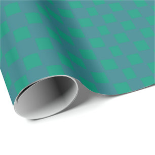 Petrol and Moss Squares Wrapping Paper