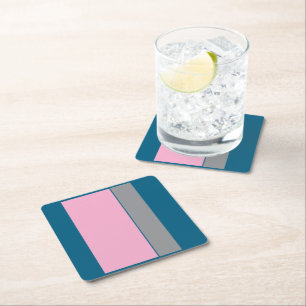 Petrol Blue CottonCandy Square Paper Coaster