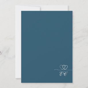 Petrol Navy Elegant Chic Calligraphy Wedding Invitation