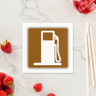 Petrol Road Sign Paper Napkins