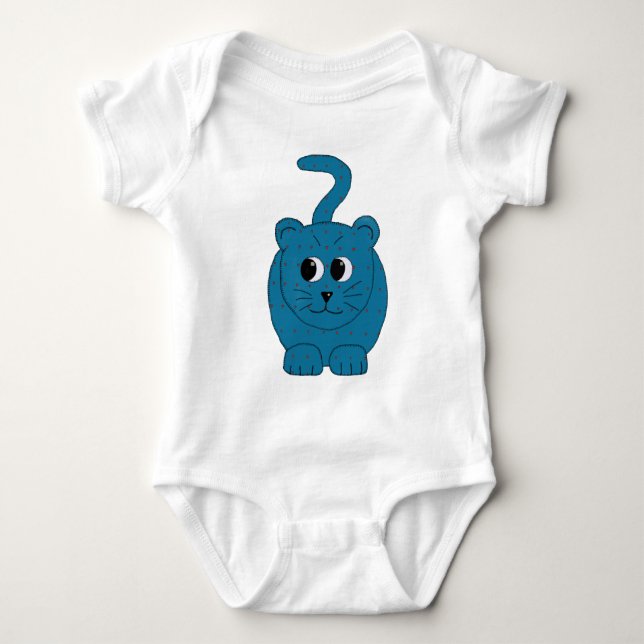 petroleum cat baby bodysuit (Front)