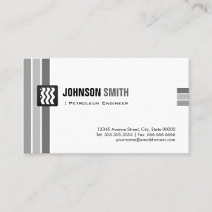Petroleum Engineer - Creative Black White Business Card