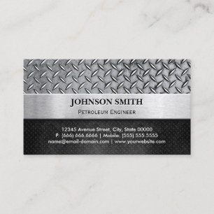 Petroleum Engineer - Diamond Metal Plate Business Card