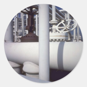 Petroleum refinery pipeline classic round sticker
