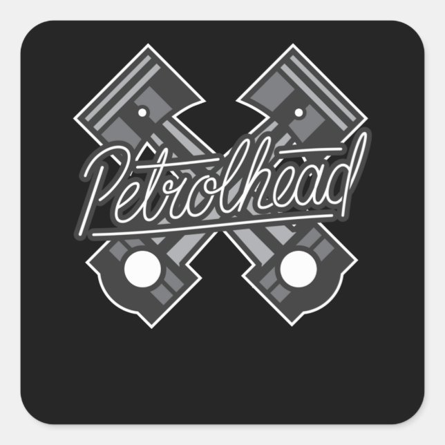 Petrolhead Car Lover & Tuner Gift Square Sticker (Front)