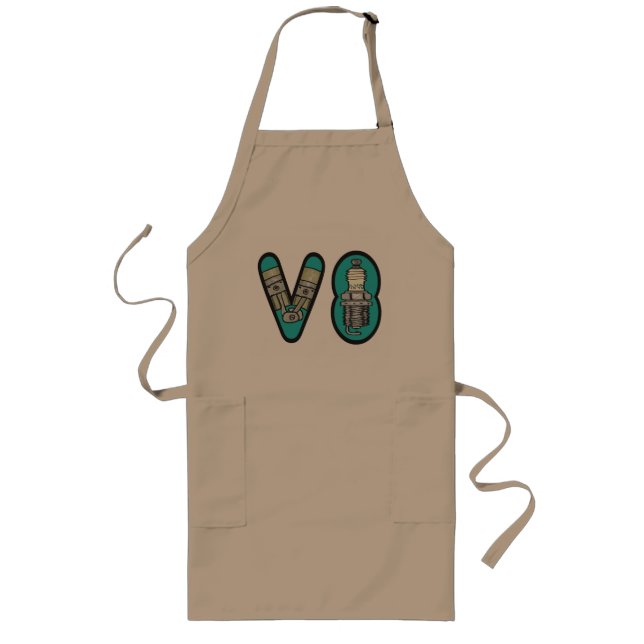 Petrolhead V8 Car Enthusiast Long Apron (Front)