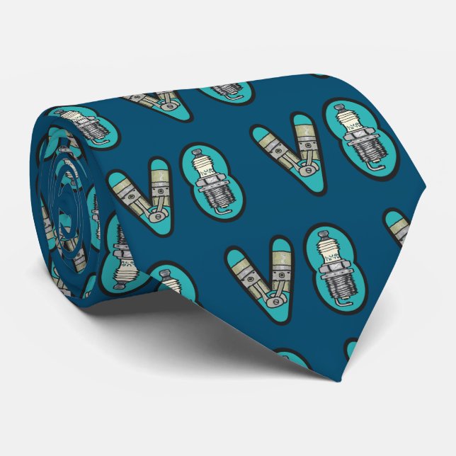 Petrolhead V8 Car Enthusiast Tie (Rolled)