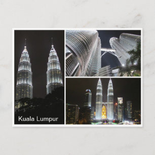 petronas towers triple postcard