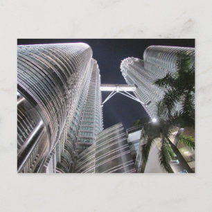 petronas twin towers high postcard