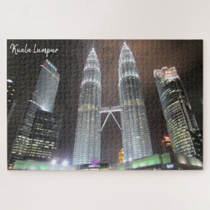 petronas twin towers night jigsaw puzzle