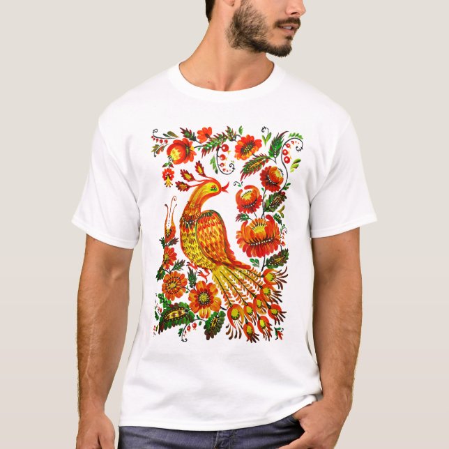 Petrykivka ukrainian firebird T-Shirt (Front)