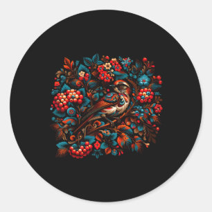 Petrykivka Vogel Pracht Ukraine Malerei 1 Classic Round Sticker