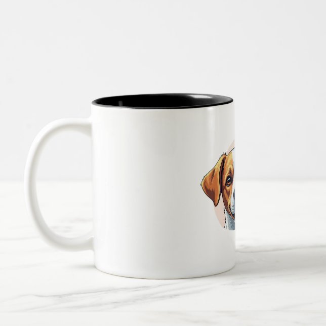 pets and dog Two-Tone coffee mug (Left)
