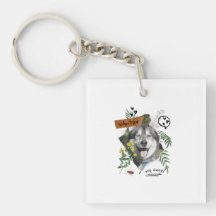 Pets and flowers collage scaleable cutomized key ring