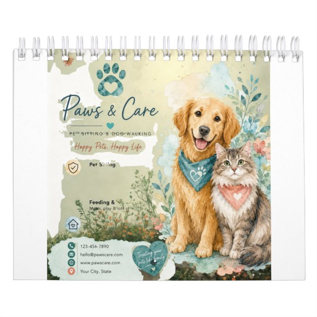 Pets,Cat Dog Sitter And Walker Calendar Planner (Cover)