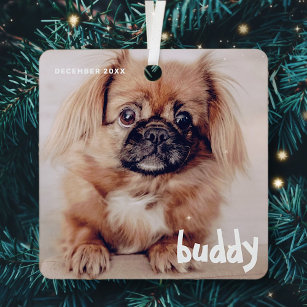 Pet's Christmas Simple Cute Happy Holiday Greeting Metal Tree Decoration