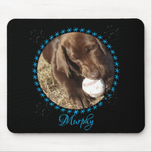Pet's Custom Mouse Pad (black/blue with paws)