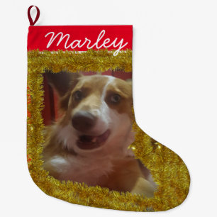 Pet's Custom Photo/ Name Large Christmas Stocking