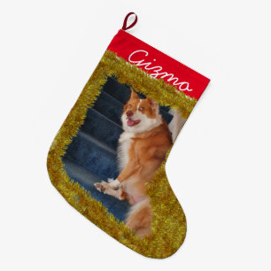 Pet's Custom Photo/ Name Large Christmas Stocking