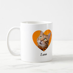 Pet's Cute Modern Typography Name and heart Photo Coffee Mug