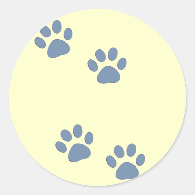 pets dog cat pawprints classic round sticker (Front)