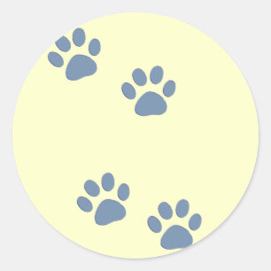 pets dog cat pawprints classic round sticker