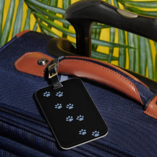 pets dog cat pawprints luggage tag