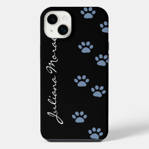 pets dog cat pawprints personalised iPhone 14 plus case
