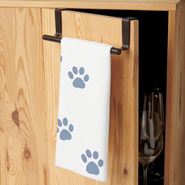 pets dog cat pawprints tea towel (Thirds Fold)
