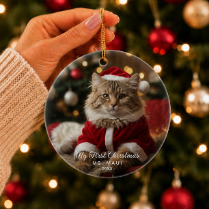Pet's First Christmas Cat Photo Ornament