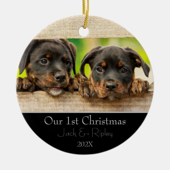 Pets First Christmas Ceramic Ornament (Front)