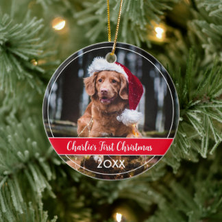 Pet's First Christmas In Forever Home Ceramic Orna Ornament