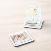 Pet's First Christmas In Forever Home Modern Chic Coaster (Right Side)