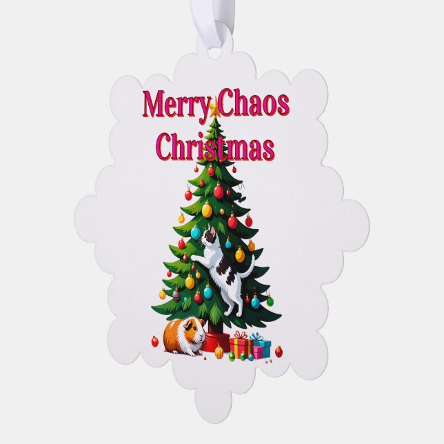 Pets First Christmas Paper Ornament Card (Left)