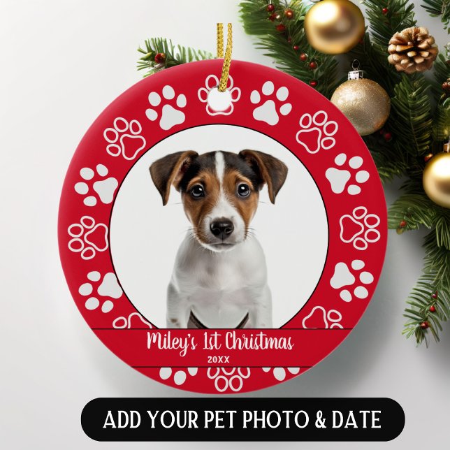 Pet's First Christmas Paw Print Ornament (Creator Uploaded)